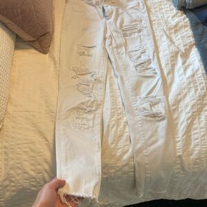 American eagle white distressed jeggings